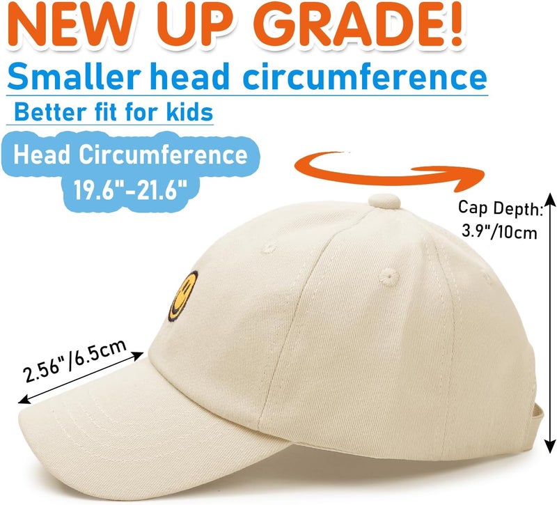 SONMONY Store Smile Face Toddler Baseball Cap Boy Baseball Hats Kids Washed Funny Hats Adjustable Cute Caps for 3-12 Years… - Image 5